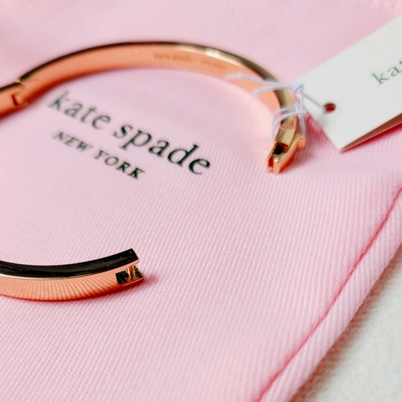 Kate Spade "Ready Set Bow" Rose Gold Bangle Hinged Bracelet - Picture 5 of 7